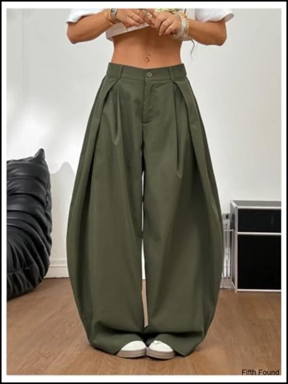 Baggy Barrel Pant Low Rise Pleated Cargo Oversized Wide Leg Business Casual